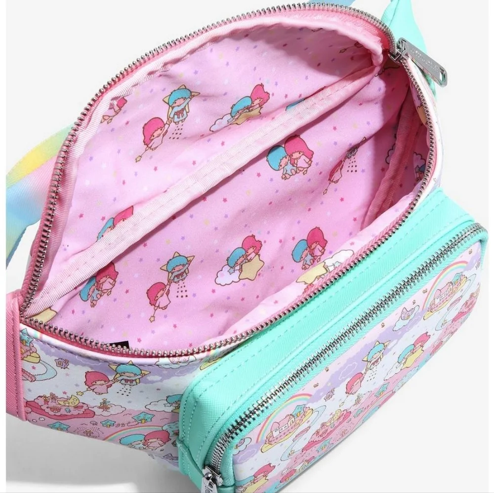 Loungefly Sanrio Little Twin Stars Rainbow Allover Print Fanny Pack - NWT - Picture 4 of 4